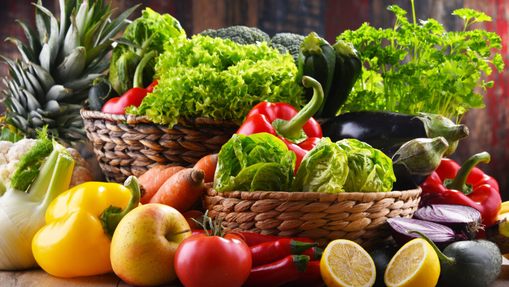 Image of vegetables in baskets 